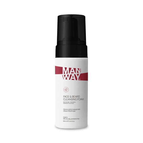 ManWay Пенка для очищения лица и бороды, Face & Beard Cleanser Foam, 160 мл купить - 0