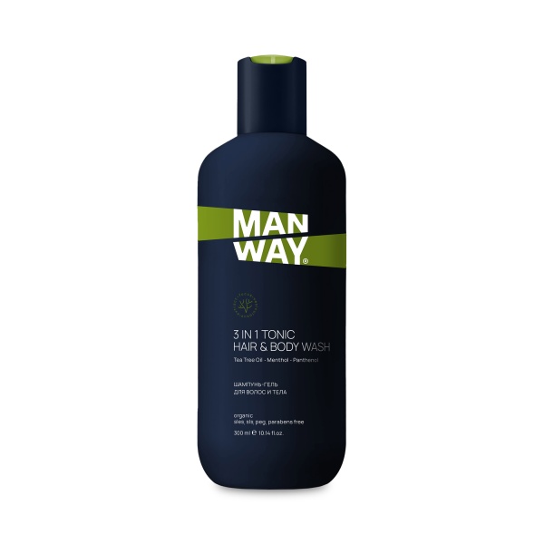 ManWay Шампунь-гель для волос и тела тонизирующий, 3 in 1 Tonic Hair & Body Wash, 300 мл купить - 0