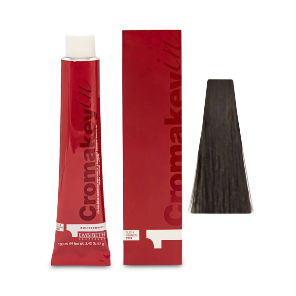 Emsibeth Крем-Краска Cromakey-In Multibenefit, 5,0 Light Intense Brown Светлый Натуральный Коричневый, 100 мл купить - 0