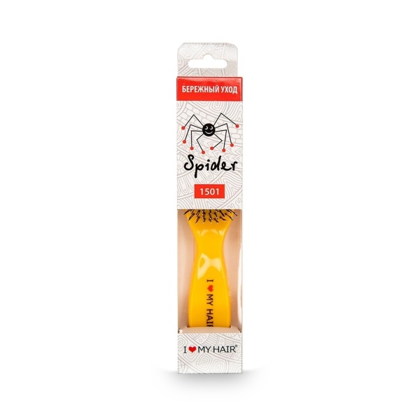 I ♥ my hair Парикмахерская щетка Spider 1501, желтая, глянцевая, M купить - 0