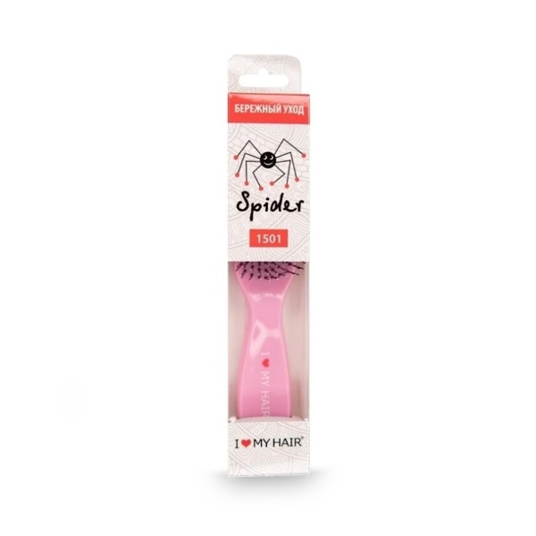 I ♥ my hair Парикмахерская щетка Spider 1501, розовая, глянцевая, M купить - 0