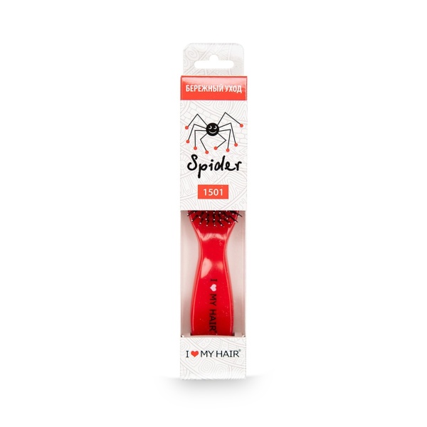 I ♥ my hair Парикмахерская щетка Spider 1501, красная, глянцевая, M купить - 0