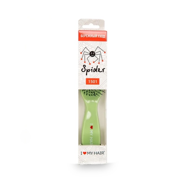 I ♥ my hair Парикмахерская щетка Spider 1501, зеленая, глянцевая, M купить - 0
