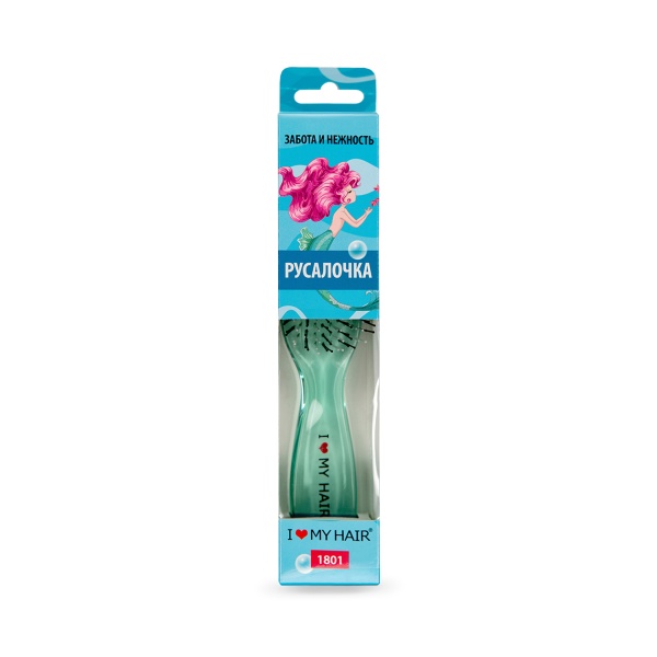 I ♥ my hair Парикмахерская щетка Русалочка 1801 зеленая, прозрачная, M купить - 0