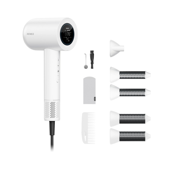 Remez Фен-Стайлер с персональной настройкой температуры Model S, 5 насадок, Аксессуары, белый, 1600 Вт купить - 0