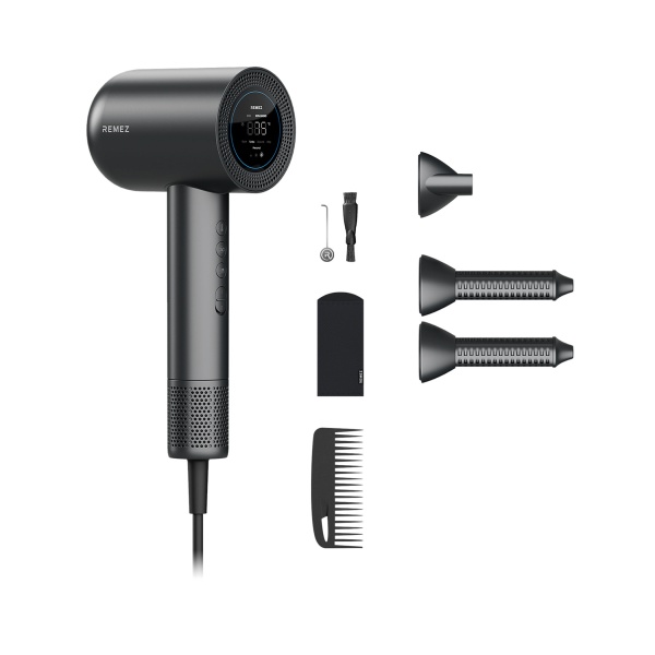 Remez Фен-Стайлер с персональной настройкой температуры Model S, 3 насадки, Аксессуары, графит, 1600 Вт купить - 0