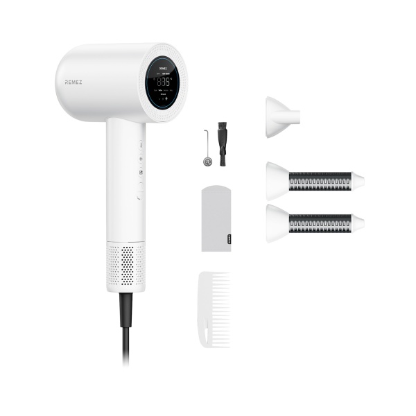 Remez Фен-Стайлер с персональной настройкой температуры Model S, 3 насадки, Аксессуары, белый, 1600 Вт купить - 0