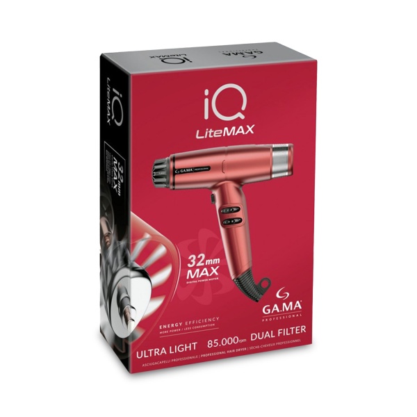 Ga.Ma Professional Электрофен для волос IQ LiteMax, красный, 1700 Вт купить - 0