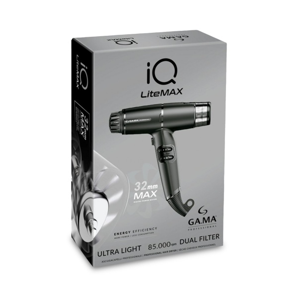 Ga.Ma Professional Электрофен для волос IQ LiteMax, черный, 1700 Вт купить - 0