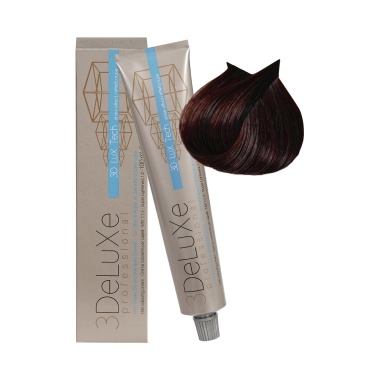 3Deluxe Professional Крем-краска для волос, 4.5 каштановый красное дерево, 100 мл купить