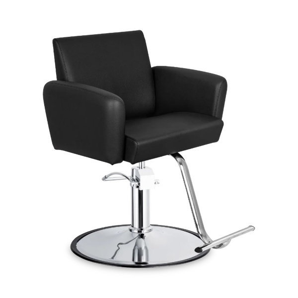 Buce Кресло для стрижки с хромированным круглым основанием H10U, Т-образная подножка, Black купить - 0