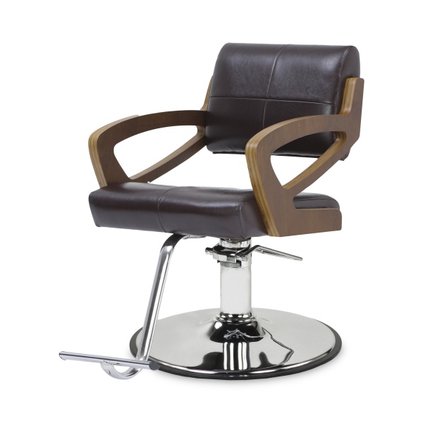 Buce Кресло для стрижки с хромированным круглым основанием H10U, Т-образная подножка, Vintage Brown купить - 0