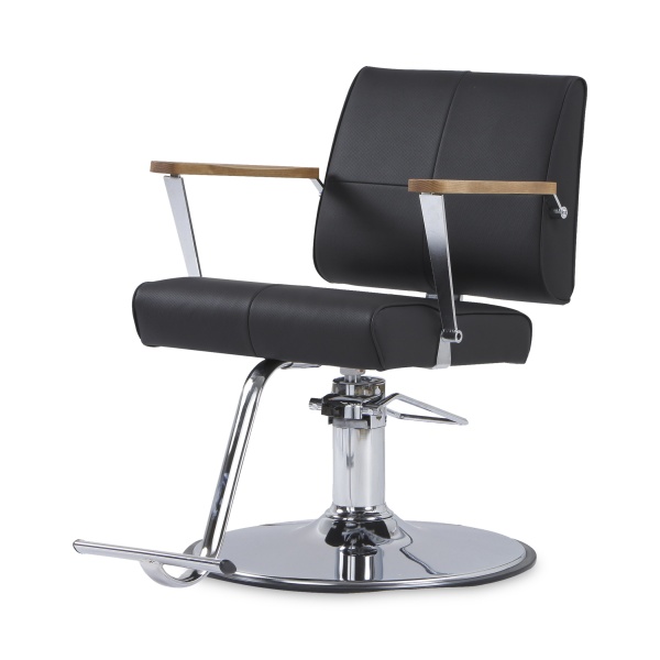 Buce Кресло для стрижки с хромированным круглым основанием H10U, Т-образная подножка, Black купить - 0