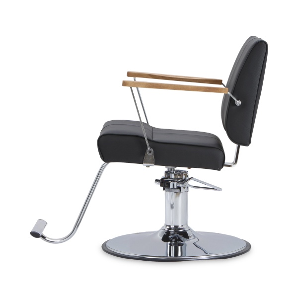 Buce Кресло для стрижки с хромированным круглым основанием H10U, Т-образная подножка, Black купить - 0
