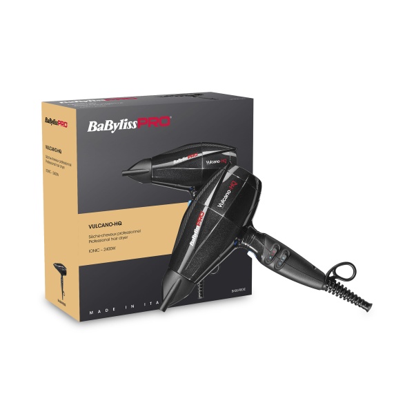 BaByliss Pro Фен Vulcano HQ, ионизация, 2 насадки, 2400 Вт, черный купить - 0