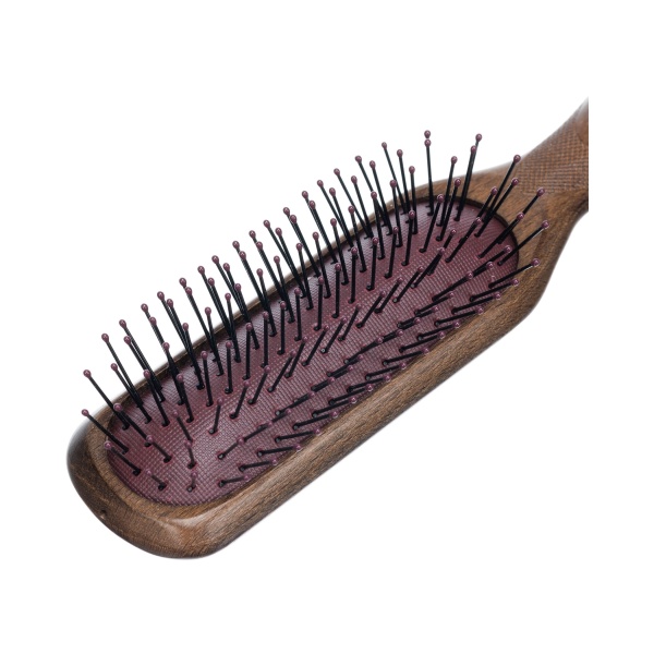 Dewal Pro Щетка массажная Next, прямоугольная, узкая, нейлоновый штифт, 7 рядов, корич-бордовый купить - 0