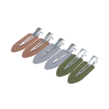 Dewal Pro Зажим для волос Лепесток, пластик, 6 см, 6 шт, серый/коричневый/зеленый купить