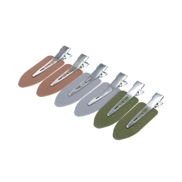 Dewal Pro Зажим для волос Лепесток, пластик, 6 см, 6 шт, серый/коричневый/зеленый купить - 0