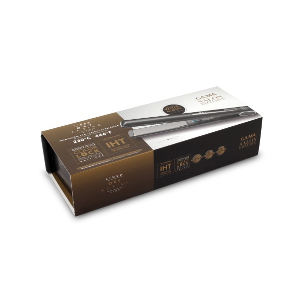 Ga.Ma Salon Exclusive Щипцы плоские G-Style Wide Oxy-Active, t 150-230°C, ионизация, покрытие Silk-Chrome 33х110 мм, черные купить - 0