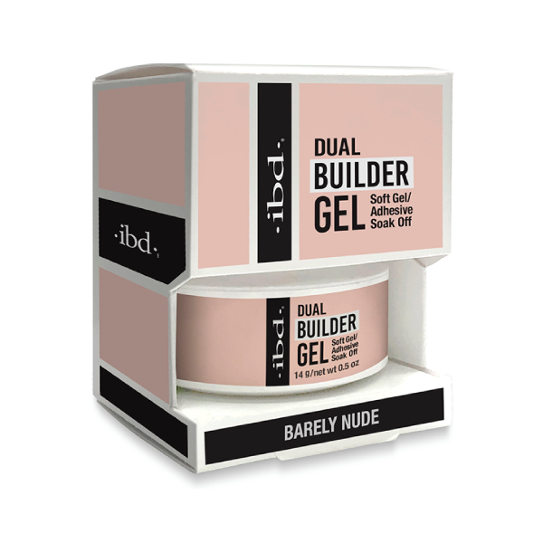 ibd Мягкий конструирующий гель Led/UV Dual Builder Gel, прозрачно-нюдовый Barely Nude, 14 мл купить - 0