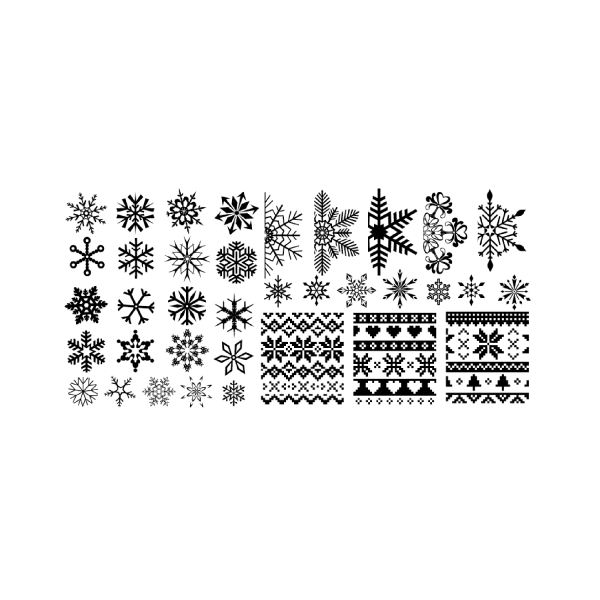 Aeropuffing Пластина для стемпинга Stamping Plate, A-30 снежинки 2 купить - 0