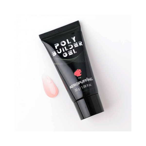 Aeropuffing Полигель Poly Builder Gel, прозрачно-розовый Pink, 30 гр купить - 0