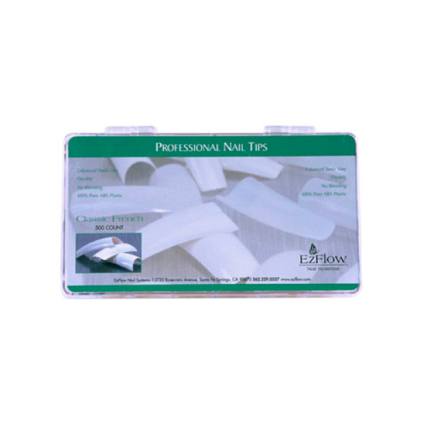 EzFlow Типсы для французского маникюра Classic French Tips, белые, 100 шт купить - 0