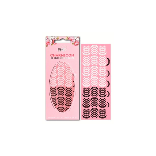 E.Mi Силиконовые стикеры Charmicon 3D Silicone Stickers, Лунулы №14, черные/белые купить - 0