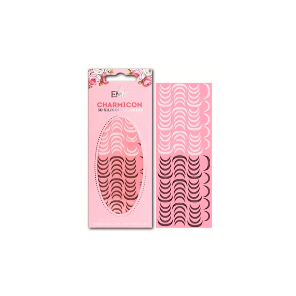 E.Mi Силиконовые стикеры Charmicon 3D Silicone Stickers, Лунулы №12 черные/белые купить - 0