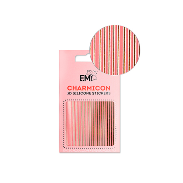 E.Mi Силиконовые стикеры Charmicon 3D Silicone Stickers, №117 Линии золото купить - 0