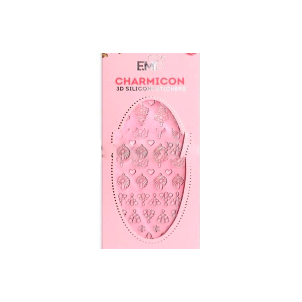 E.Mi Силиконовые стикеры Charmicon 3D Silicone Stickers, Украшение серебро №2 купить - 0