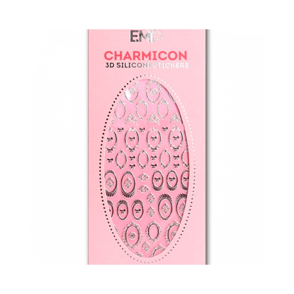 E.Mi Силиконовые стикеры Charmicon 3D Silicone Stickers, Рамочки №1 серебро купить - 0