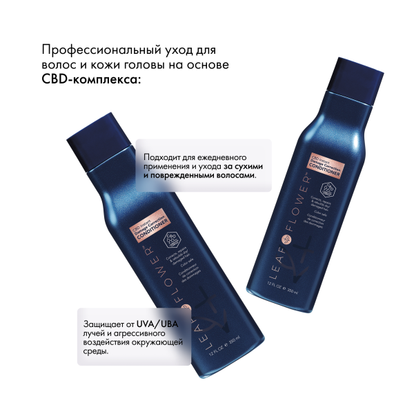Leaf&Flower Кондиционер для мгновенного восстановления поврежденных волос CBD Instant Damage Correction Conditioner, 350 мл купить - 2