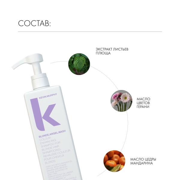 Kevin.Murphy Шампунь тонирующий для светлых волос [Блонд.Ангел] Blonde.Angel.Wash, 250 мл купить - 4