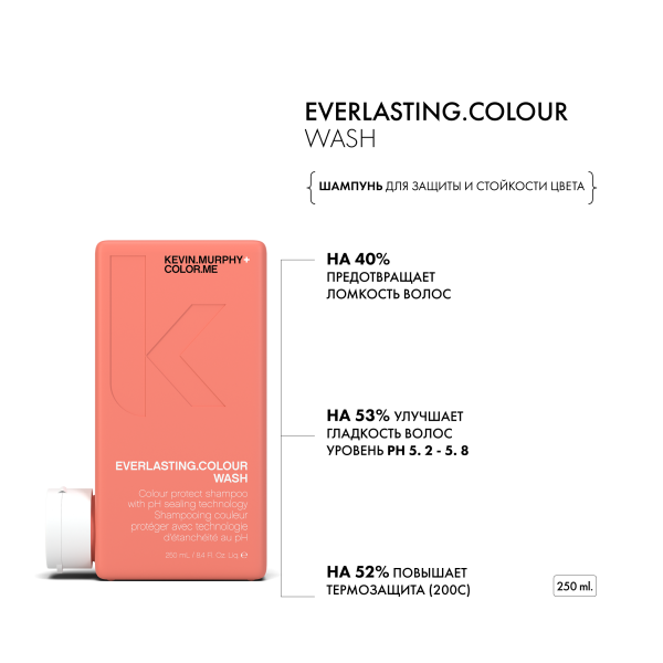 Kevin.Murphy Шампунь для защиты и стойкости цвета волос [Эверластин.калор] Everlasting.Colour Wash, 250 мл купить - 1