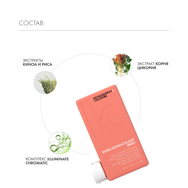 Kevin.Murphy Шампунь для защиты и стойкости цвета волос [Эверластин.калор] Everlasting.Colour Wash, 250 мл купить - 4