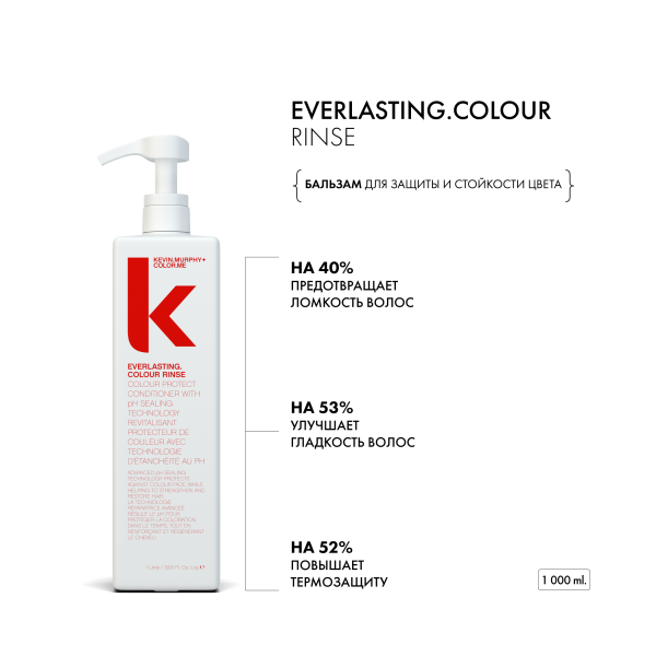 Kevin.Murphy Бальзам для защиты и стойкости цвета волос [Эверластинг.Колор] Everlasting.Colour Rinse, 1000 мл купить - 1