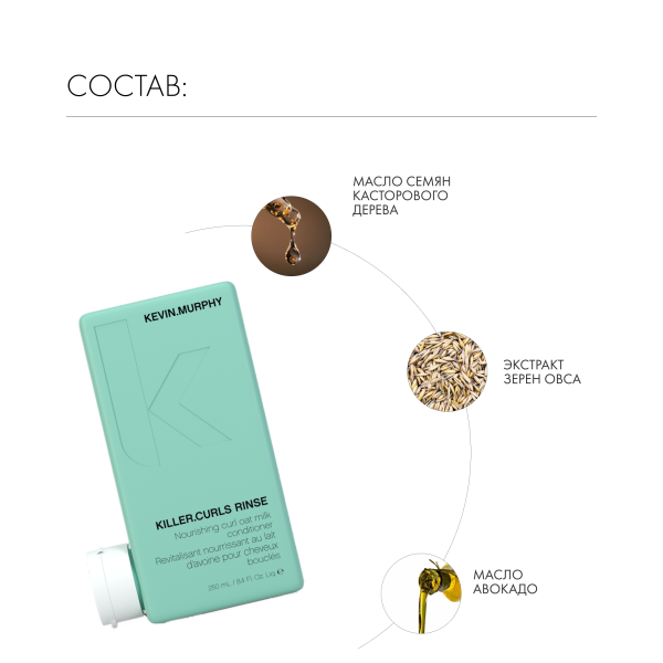 Kevin.Murphy Бальзам для вьющихся волос [Киллер.Кёрлз] Killer.Curls Rinse, 250 мл купить - 4