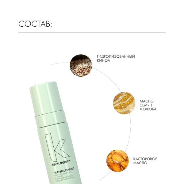 Kevin.Murphy Пена для экстрасильной термозащиты волос [Хитэд.Дэфэнс] Heated.Defense, 150 мл купить - 3