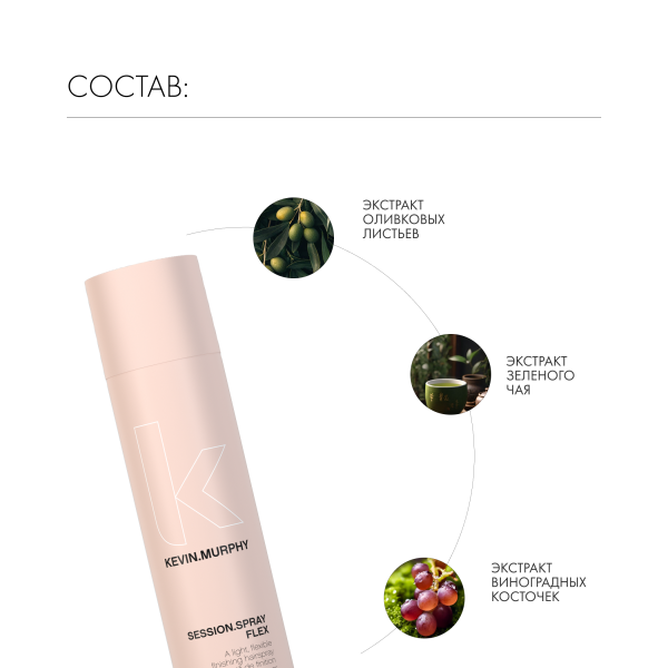 Kevin.Murphy Лак для укладки подвижной фиксации [сэшн.cпрэй флэкс] Session.Spray Flex, 400 мл купить - 3