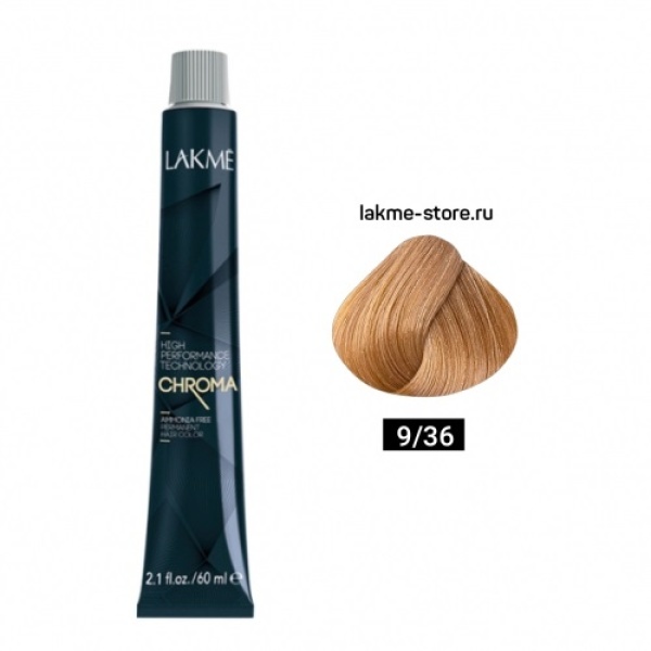 Lakme Крем-краска Chroma, 9/36 Светлый блондин золотисто-коричневый, 60 мл купить - 0
