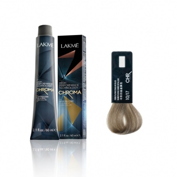 Lakme Крем-краска Chroma, 10/17 Очень светлый блондин пепельный, 60 мл купить - 0