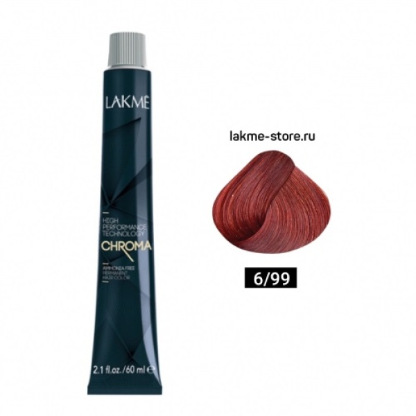 Lakme Крем-краска Chroma, 6/99 Темный блондин красный яркий, 60 мл купить - 0