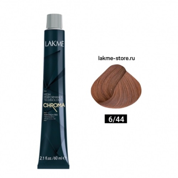 Lakme Крем-краска Chroma, 6/44 Темный блондин медный яркий, 60 мл купить - 0