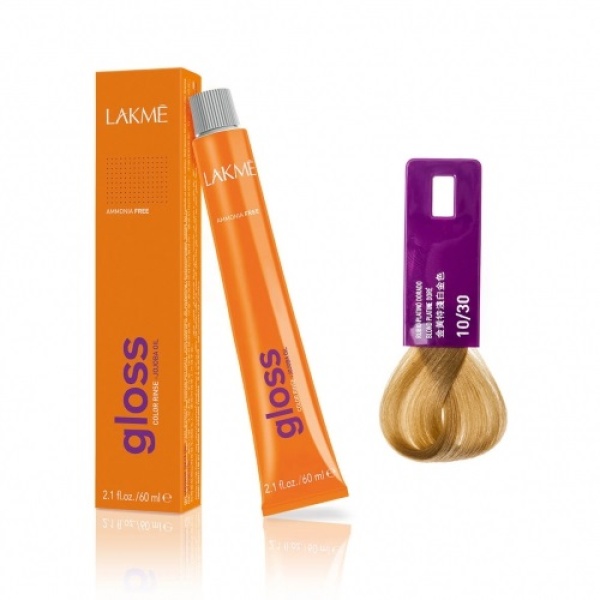 Lakme Крем-краска Gloss, 10/30 Белокурый платиновый золотистый, 60 мл купить - 0