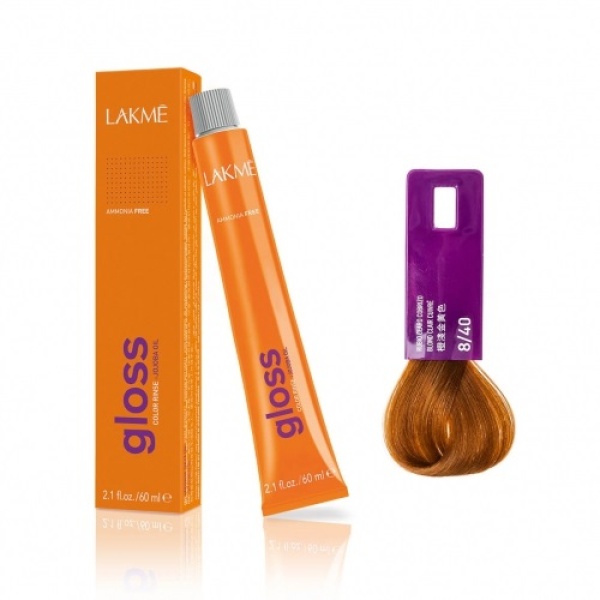 Lakme Крем-краска Gloss, 8/40 Светло-белокурый медно-красный, 60 мл купить - 0