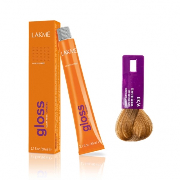 Lakme Крем-краска Gloss, 9/30 Суперсветло-белокурый золотистый, 60 мл купить - 0