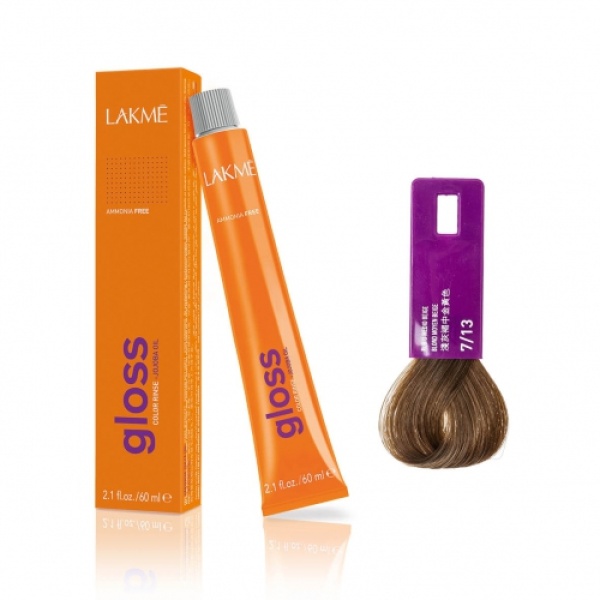 Lakme Крем-краска Gloss, 7/13 Средне-белокурый бежевый, 60 мл купить - 0