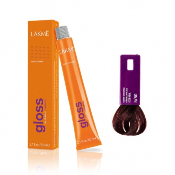 Lakme Крем-краска Gloss, 5/50 Светло-каштановый с оттенком красного дерева, 60 мл купить - 0