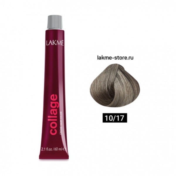 Lakme Крем-краска Collage, 10/17 Очень светлый блондин пепельный, 60 мл купить - 0